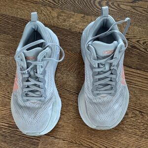 Hoka Women's Light Gray and Pink Athletic Shoes